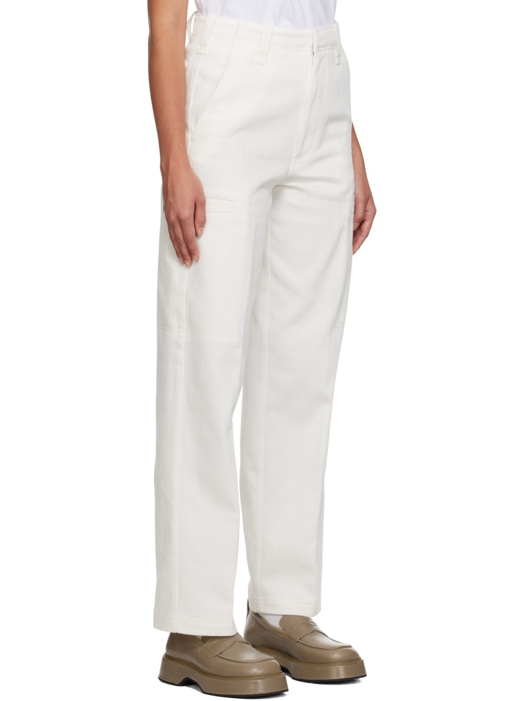 White Welt Pocket Trousers - 2