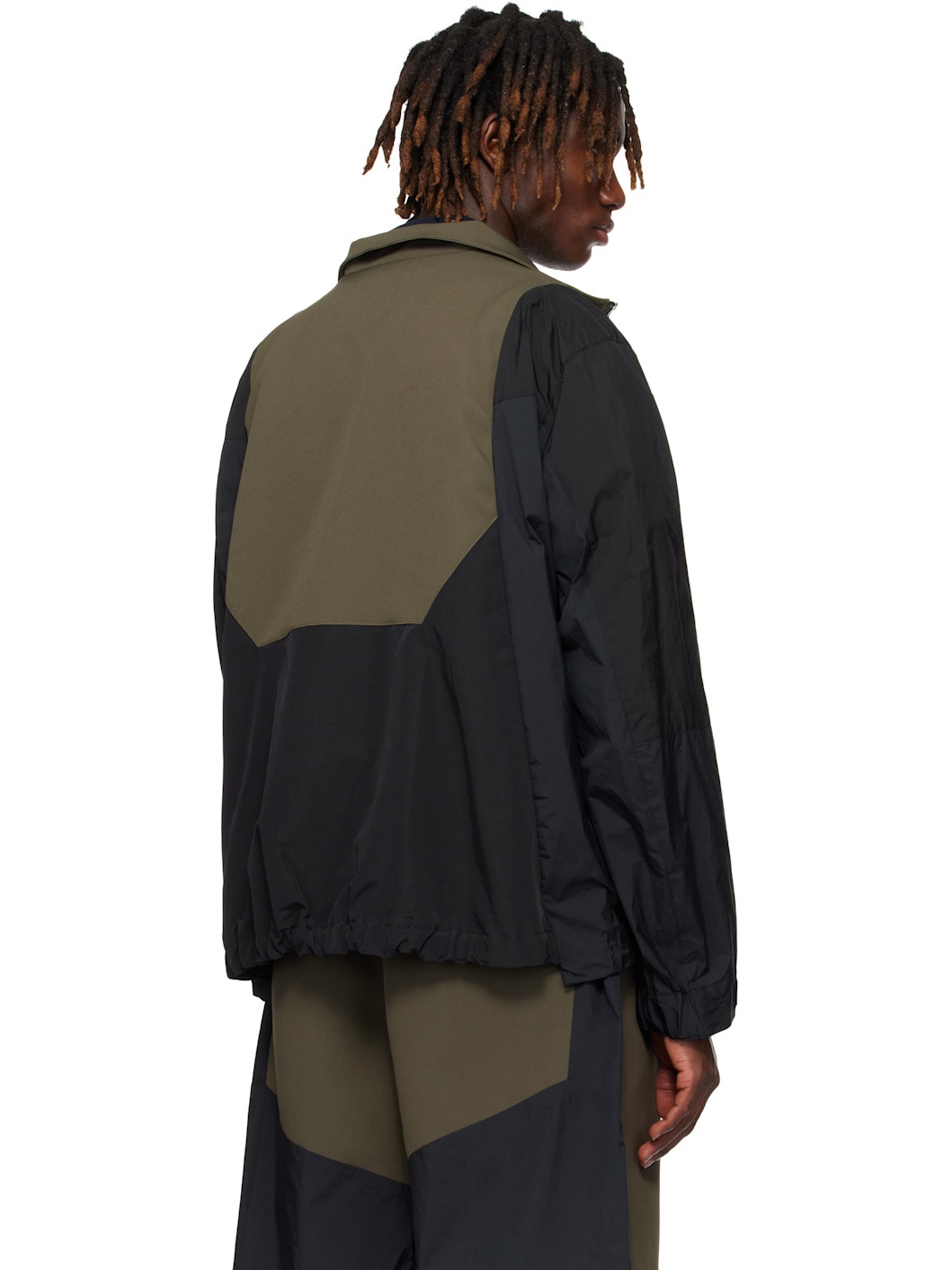 Khaki & Navy Matelasse Twill Mix Jacket - 3