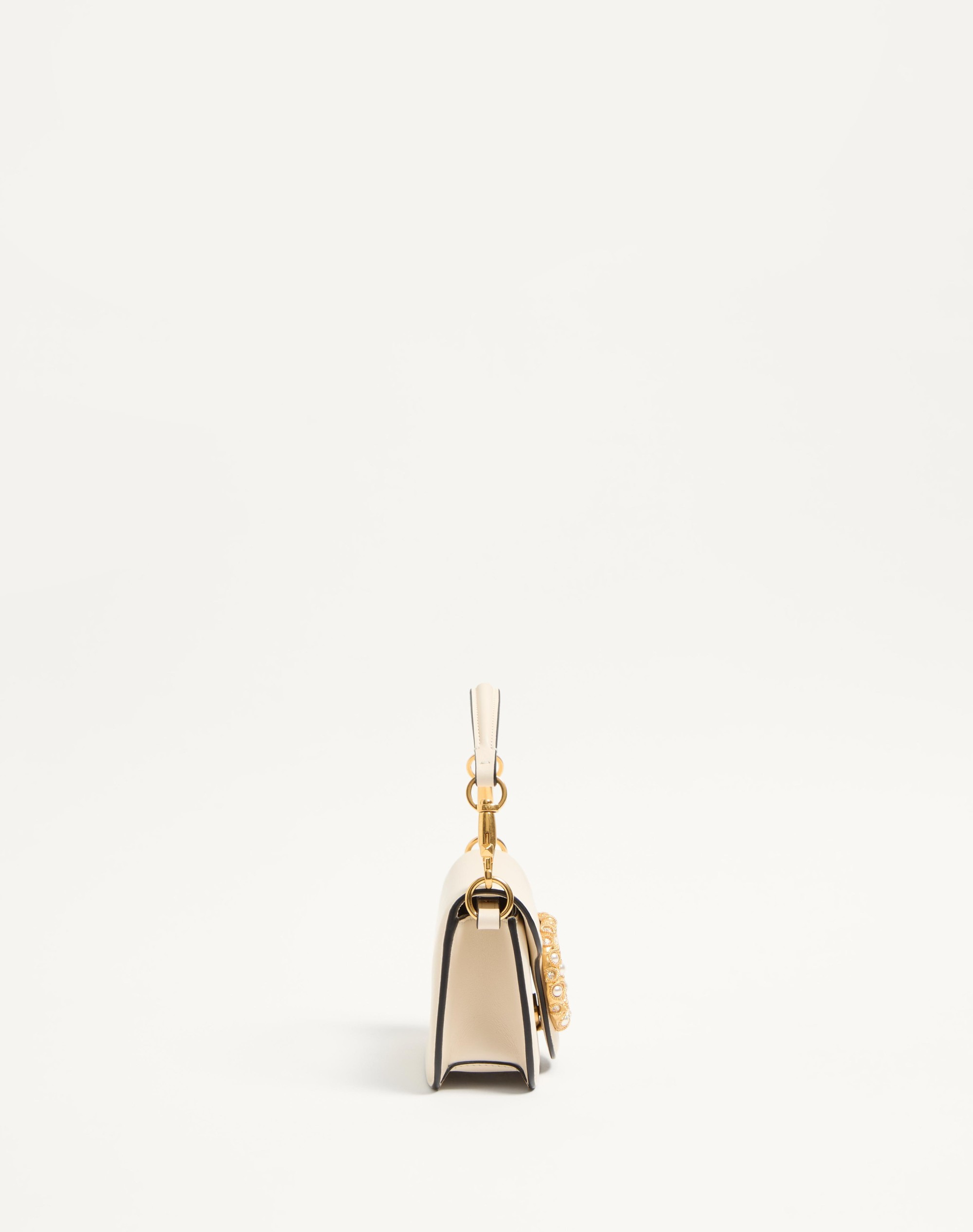 VALENTINO GARAVANI LOCÒ SMALL SHOULDER BAG IN CALFSKIN WITH JEWEL LOGO - 4