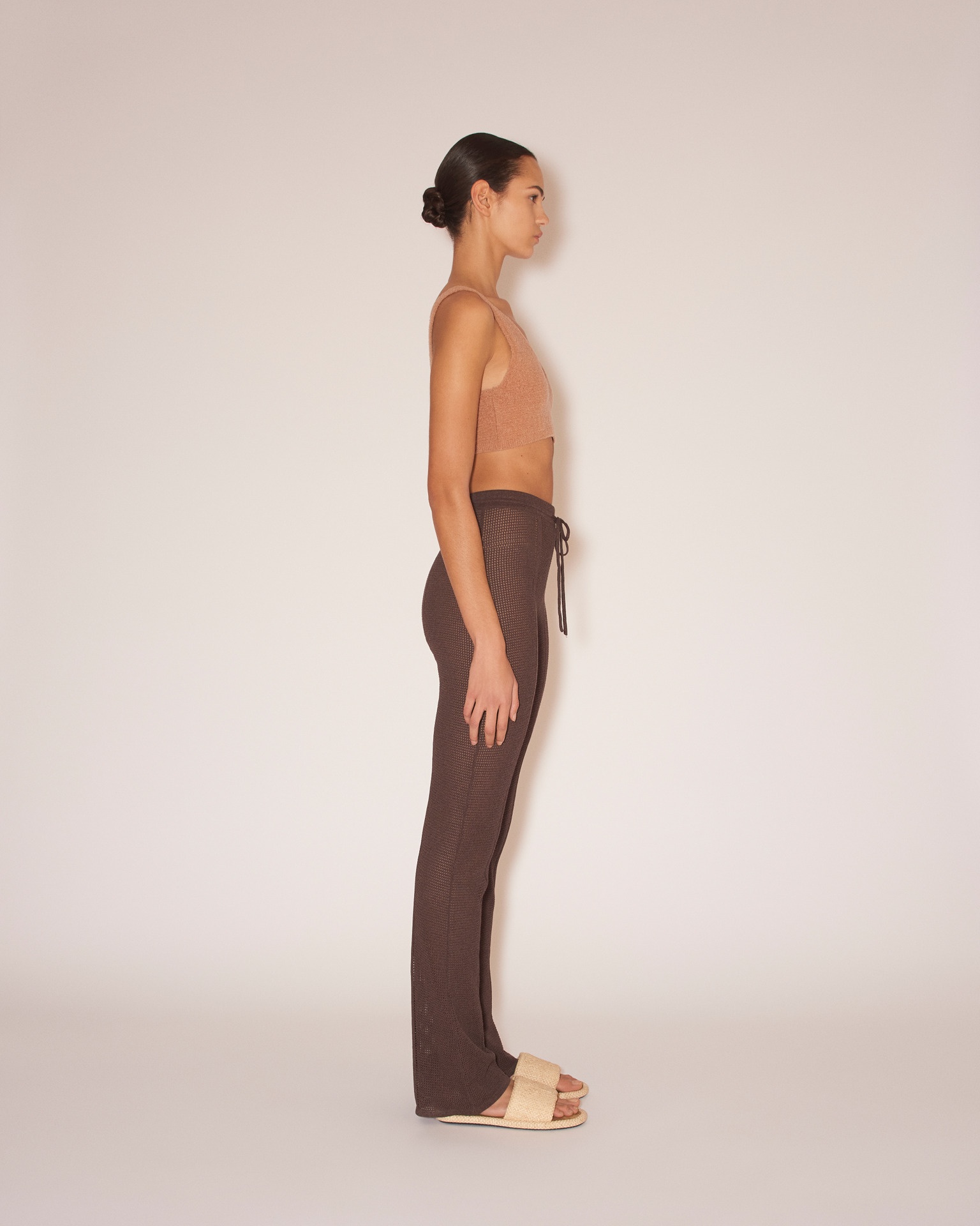GABIN - Paper crochet pants - Brown - 3