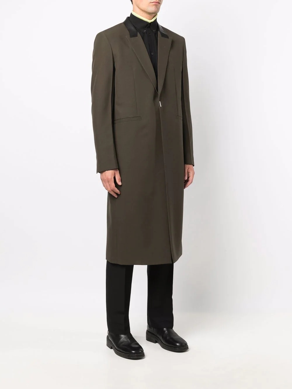 single-breasted wool coat - 3