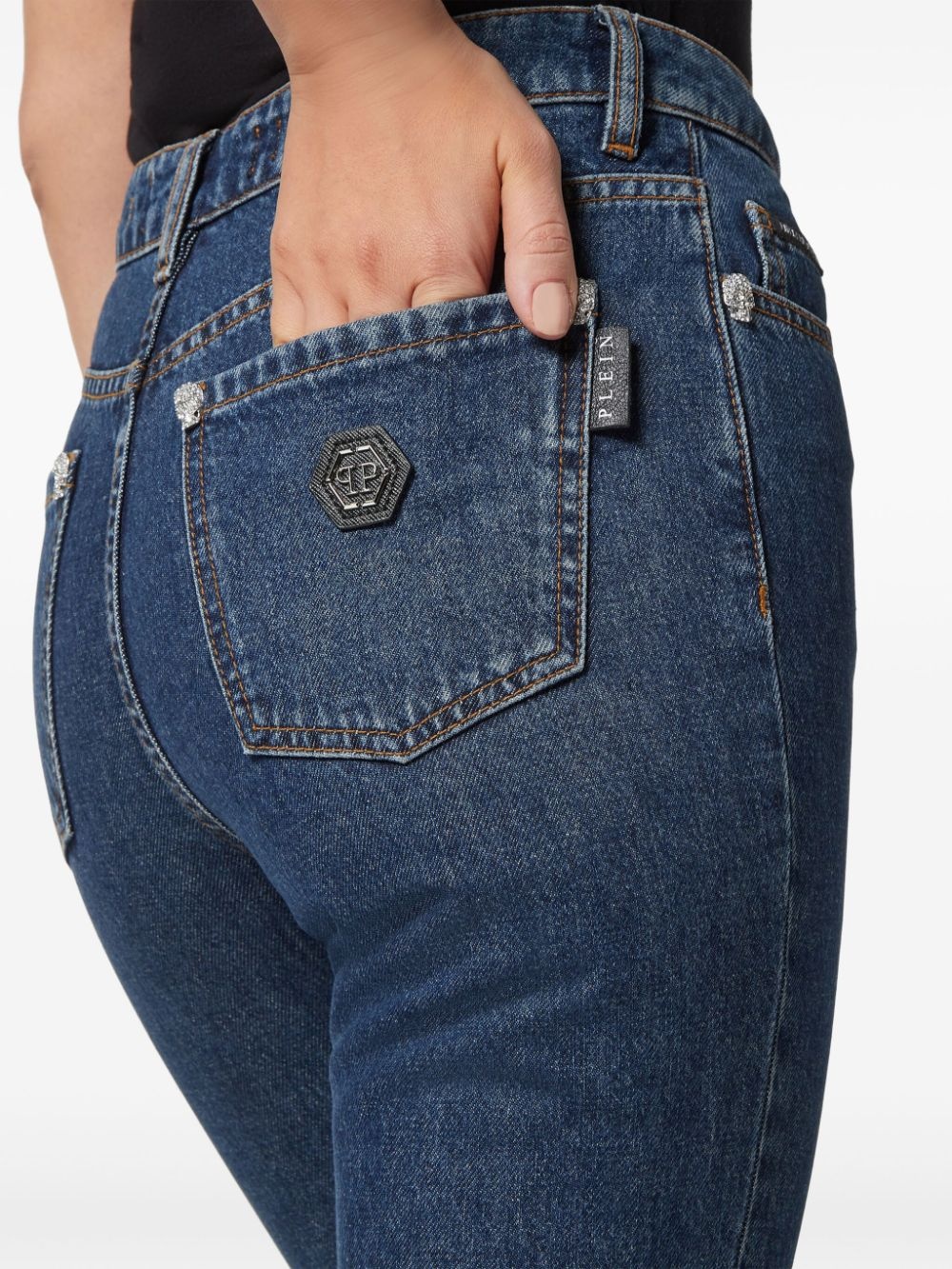high-waisted flared jeans - 4