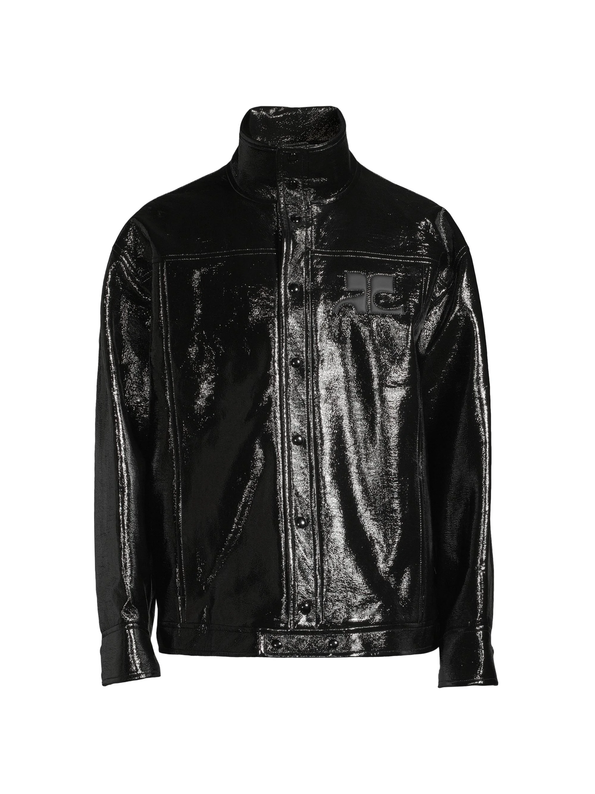 Men's Iconic Vinyl Oversize Jacket - Black - 1