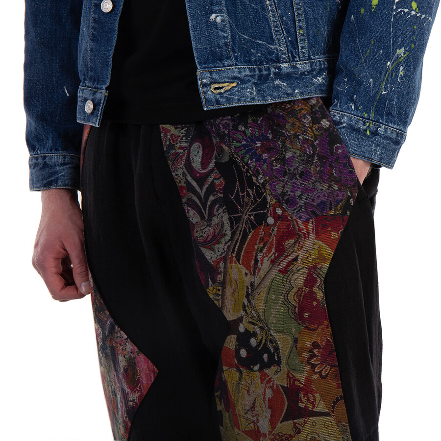Yohji Yamamoto Men's Black Y-Patchwork P.L Pants - 4