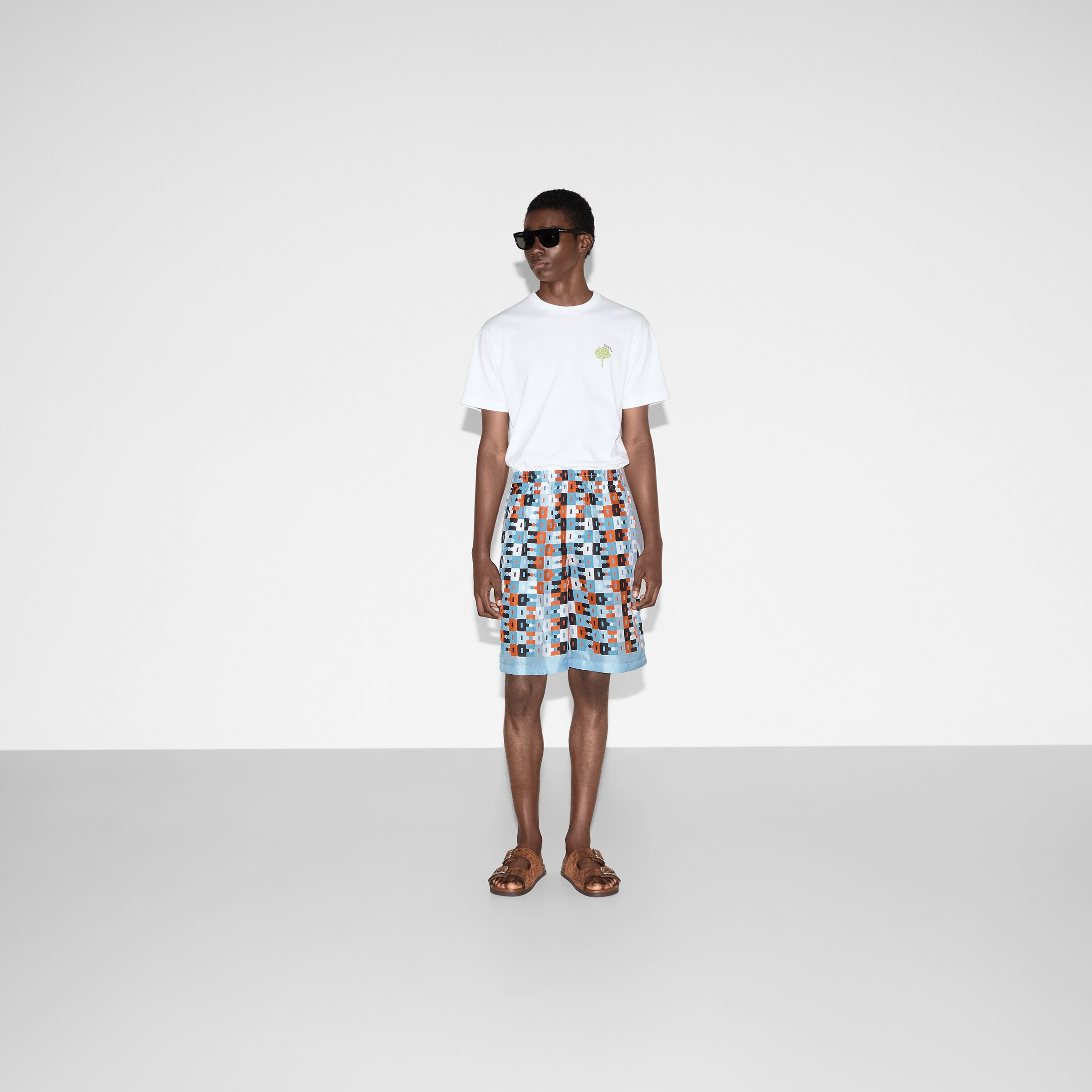 Printed silk twill shorts - 2