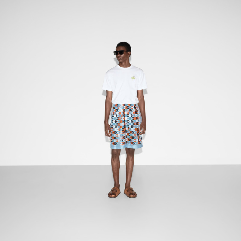 GUCCI Printed silk twill shorts outlook