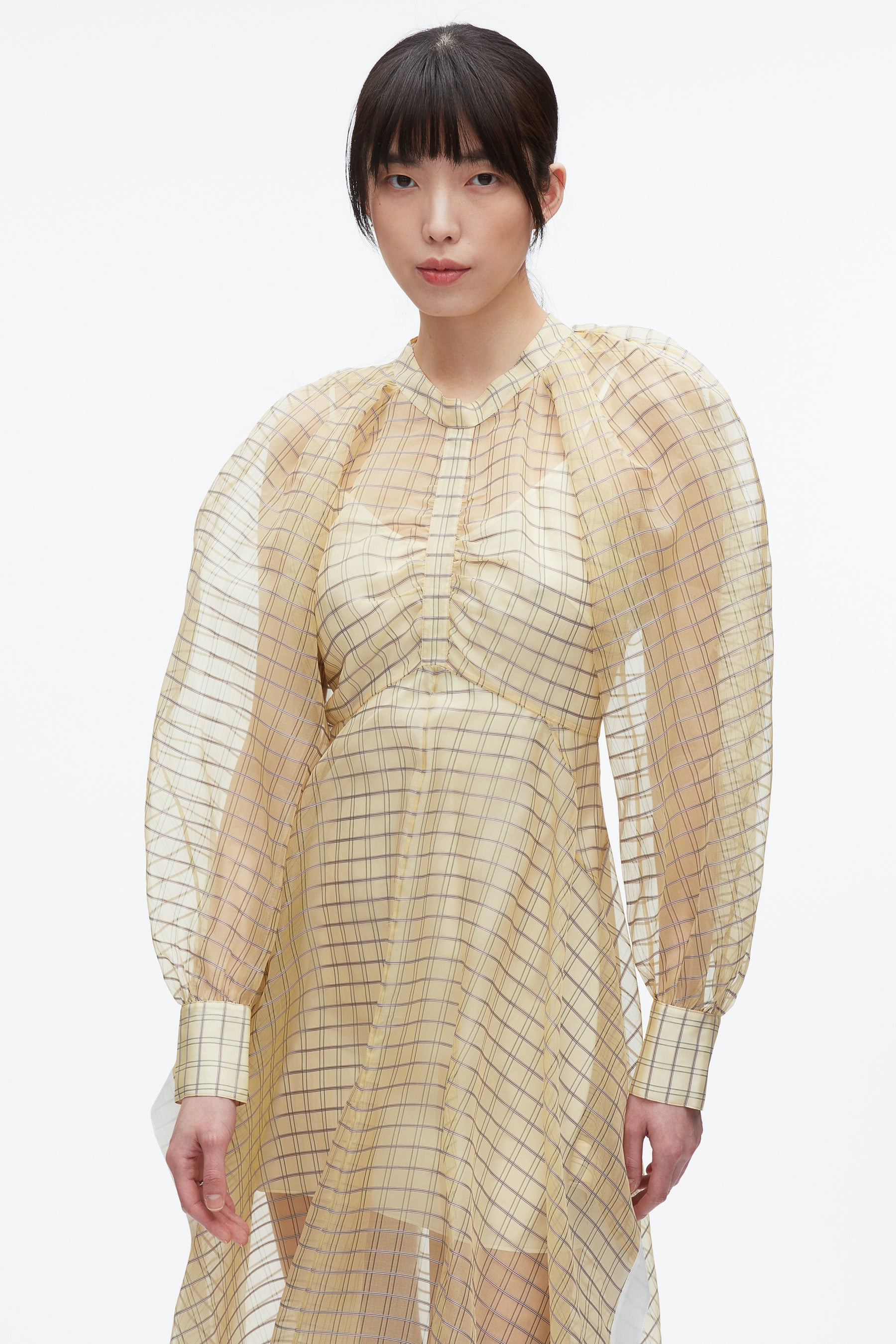 Plaid Organza Flounce Hem dress - 5