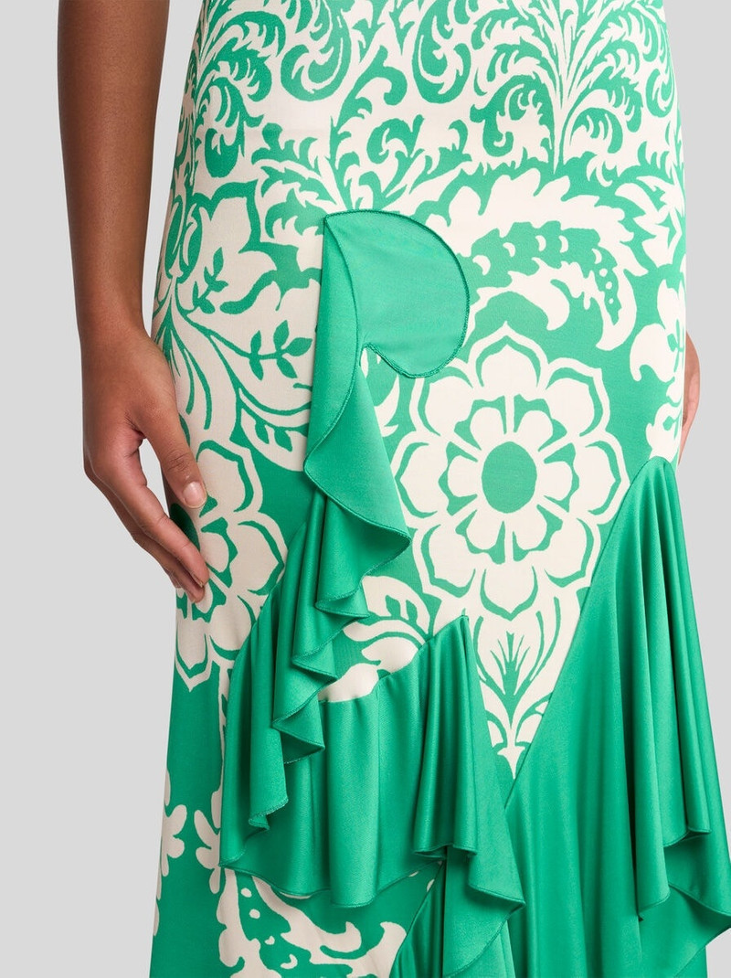 Etro ASYMMETRIC JERSEY SKIRT WITH FLOUNCE AND PRINT outlook