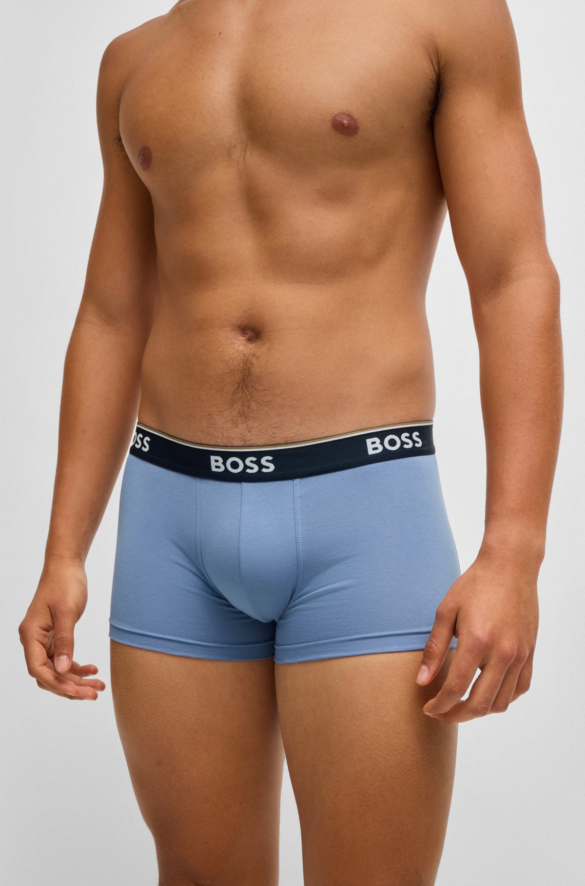 THREE-PACK OF STRETCH-COTTON TRUNKS WITH LOGO WAISTBANDS - 4