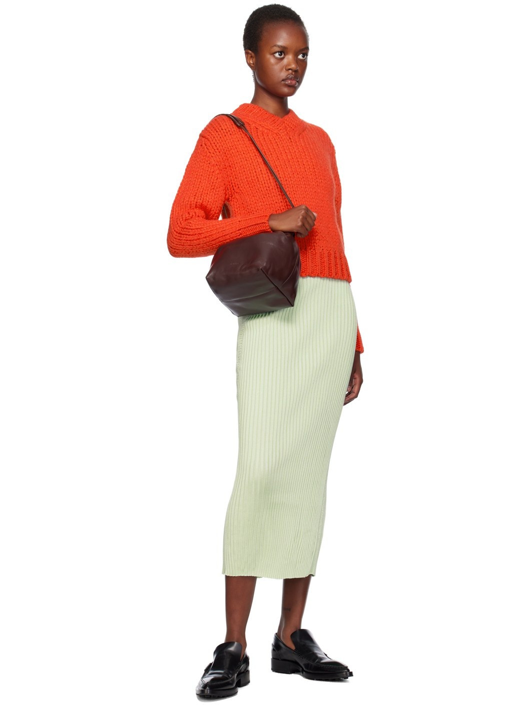 Green Paneled Midi Skirt - 4