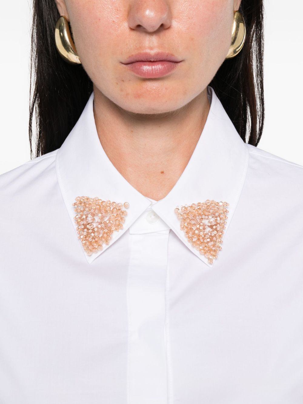 embellished-collar shirt - 5