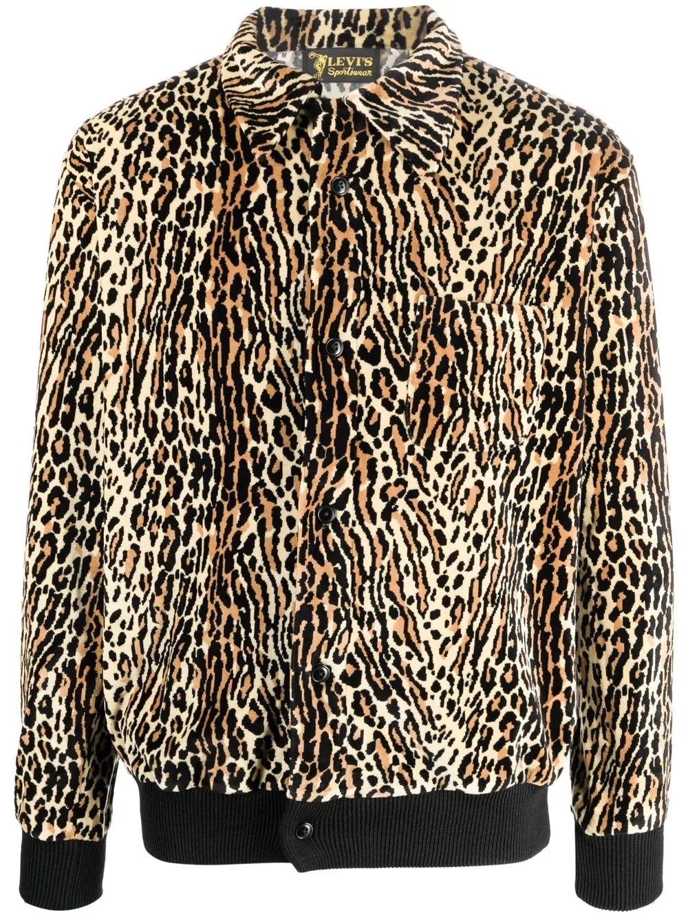 cheetah graphic shirt jacket - 1