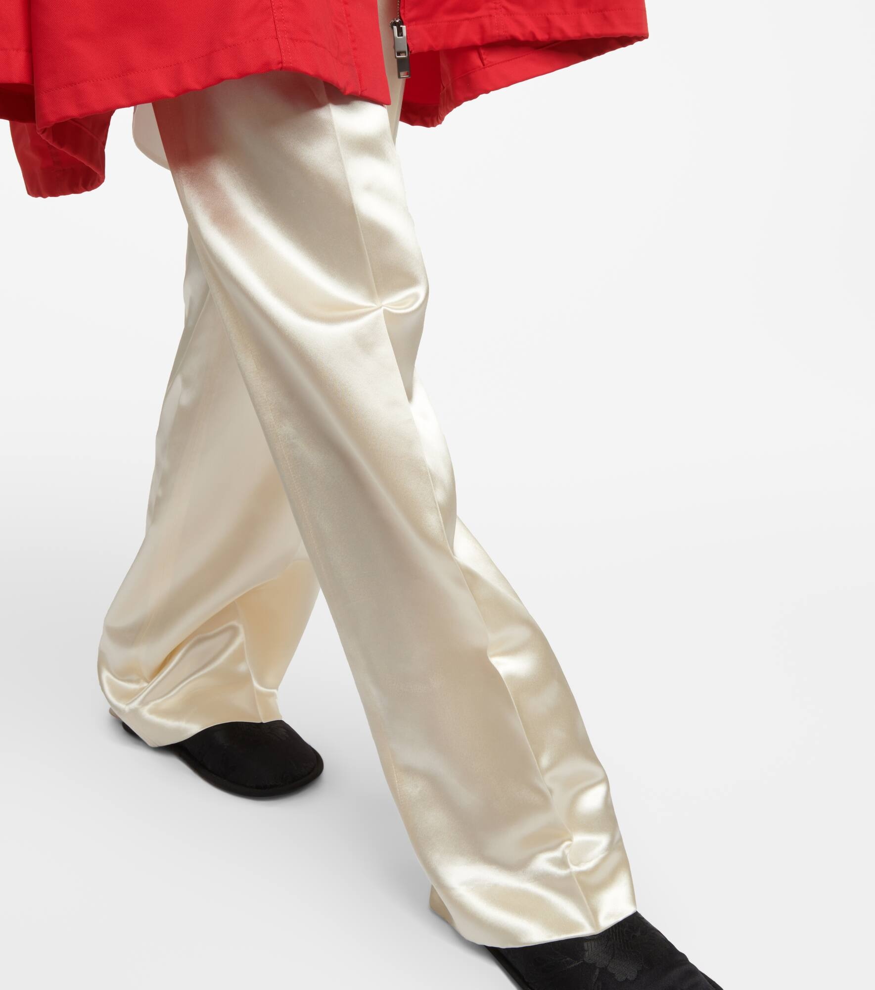 Encore satin wide-leg pants - 5