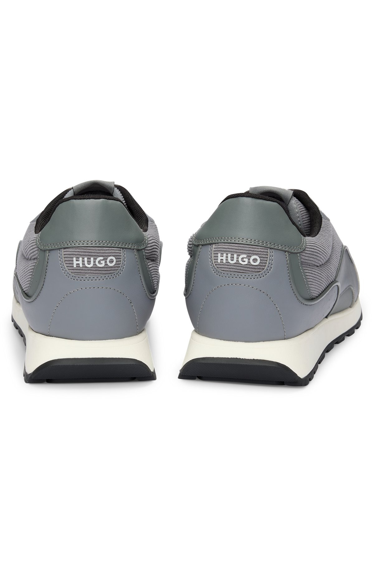 MIXED-MATERIAL TRAINERS WITH CORDUROY-EFFECT TRIMS - 5