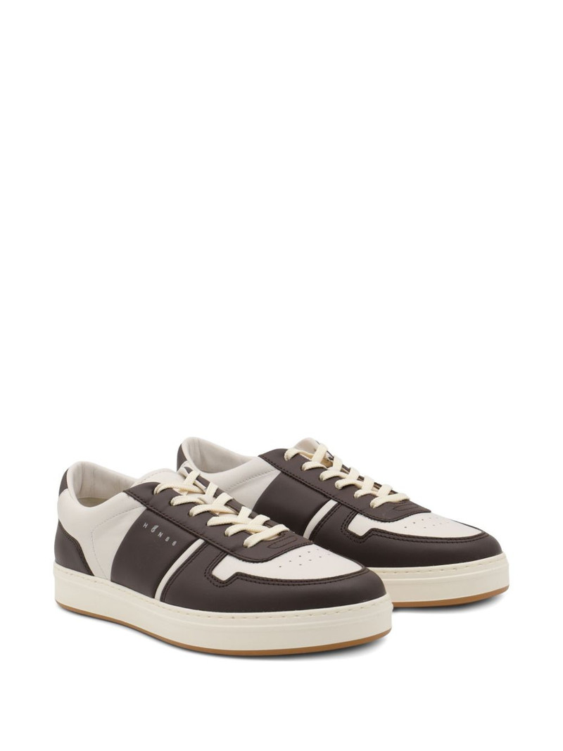 HOGAN leather panelled low-top sneakers outlook