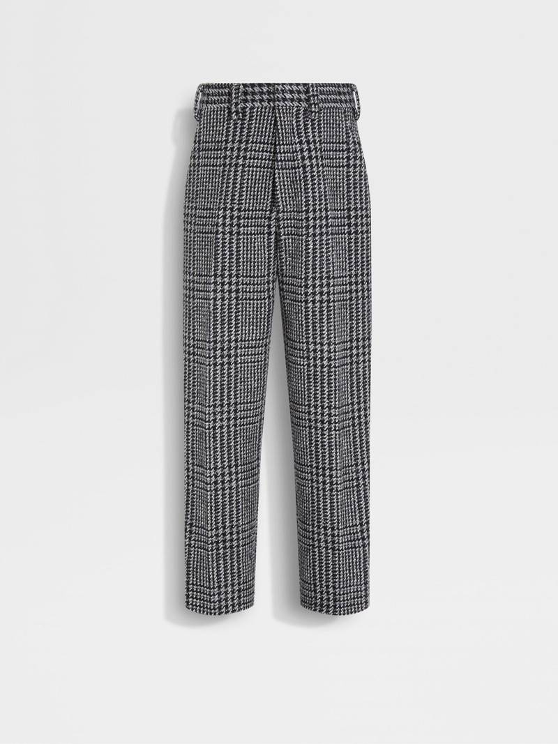 GREY WHITE AND BLACK WOOL AND CASHMERE PANTS 1