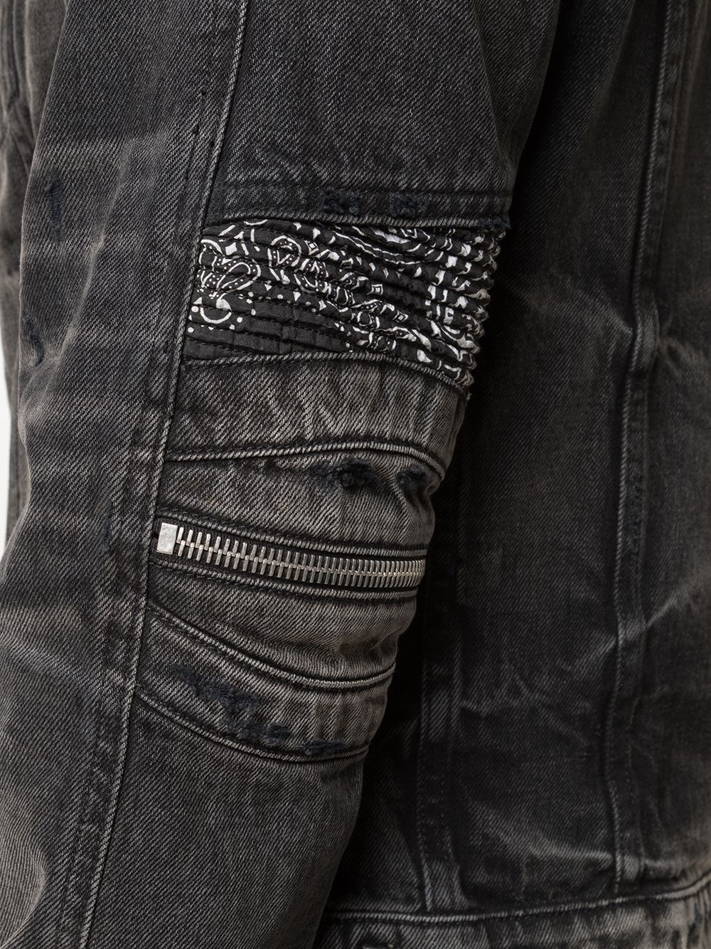 Bandana MX2 distressed denim jacket - 5