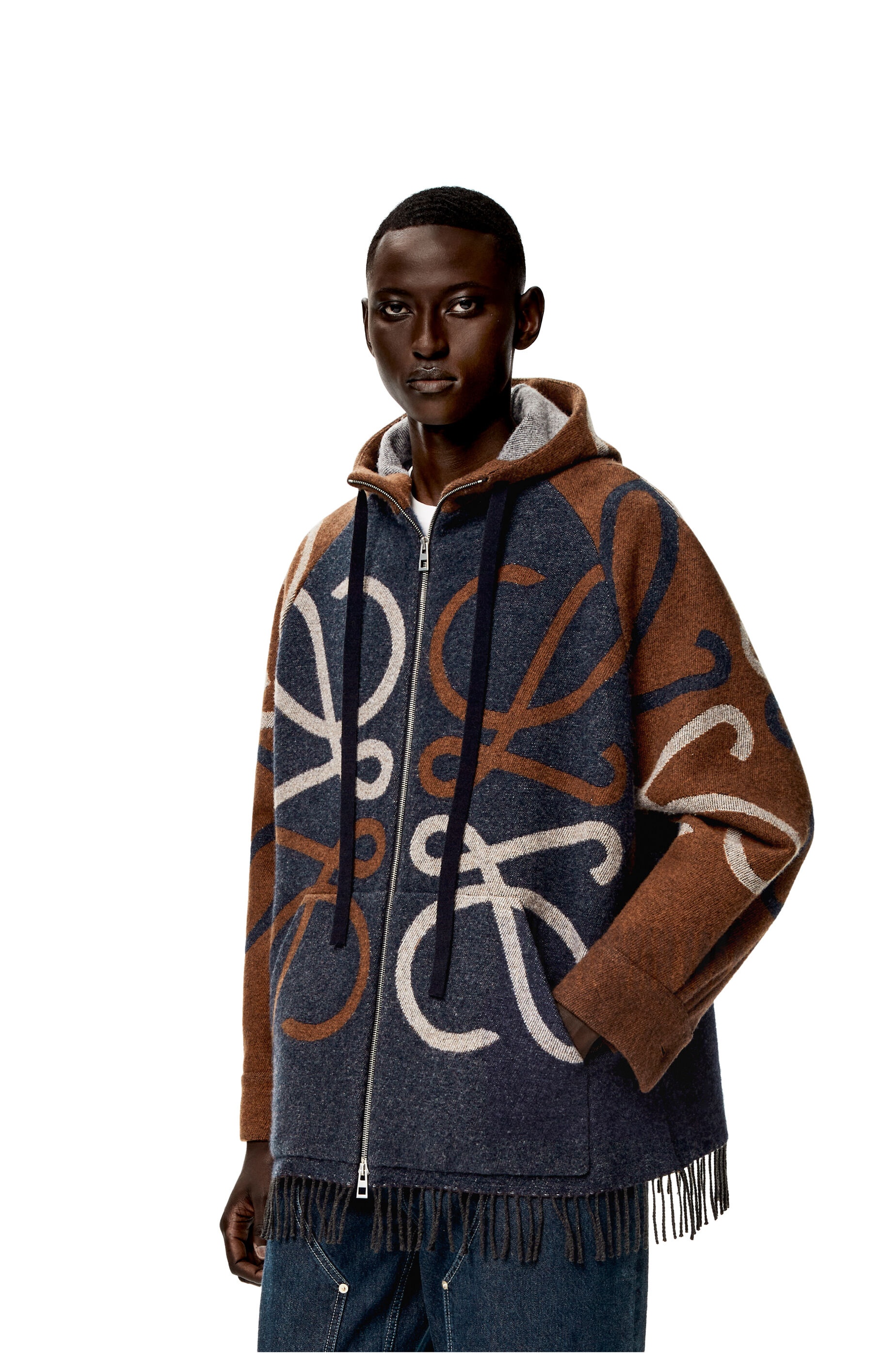 Blanket hooded parka in wool and cashmere - 3