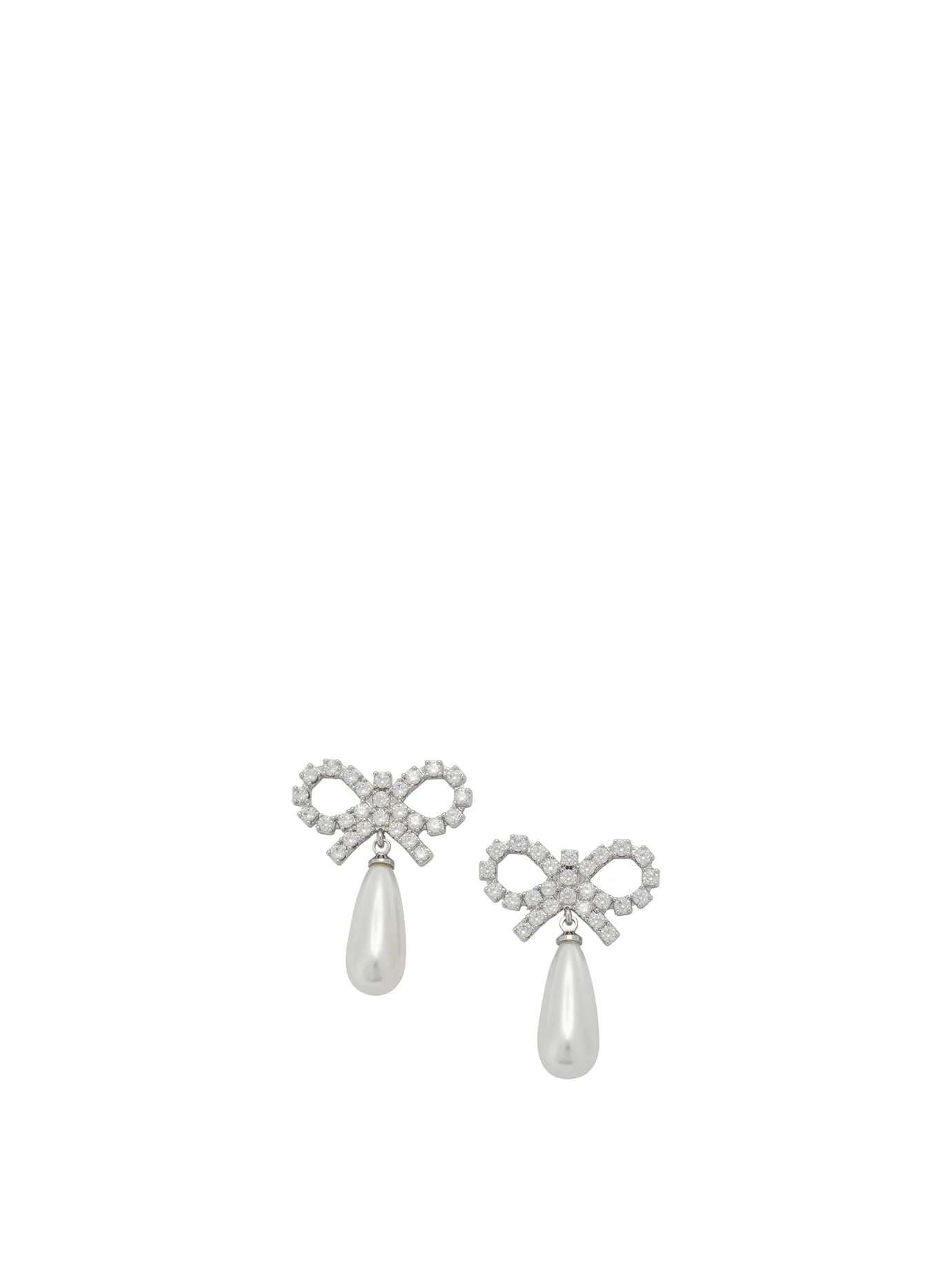 Self-portrait Pearl Earrings With Crystal Bow - 1