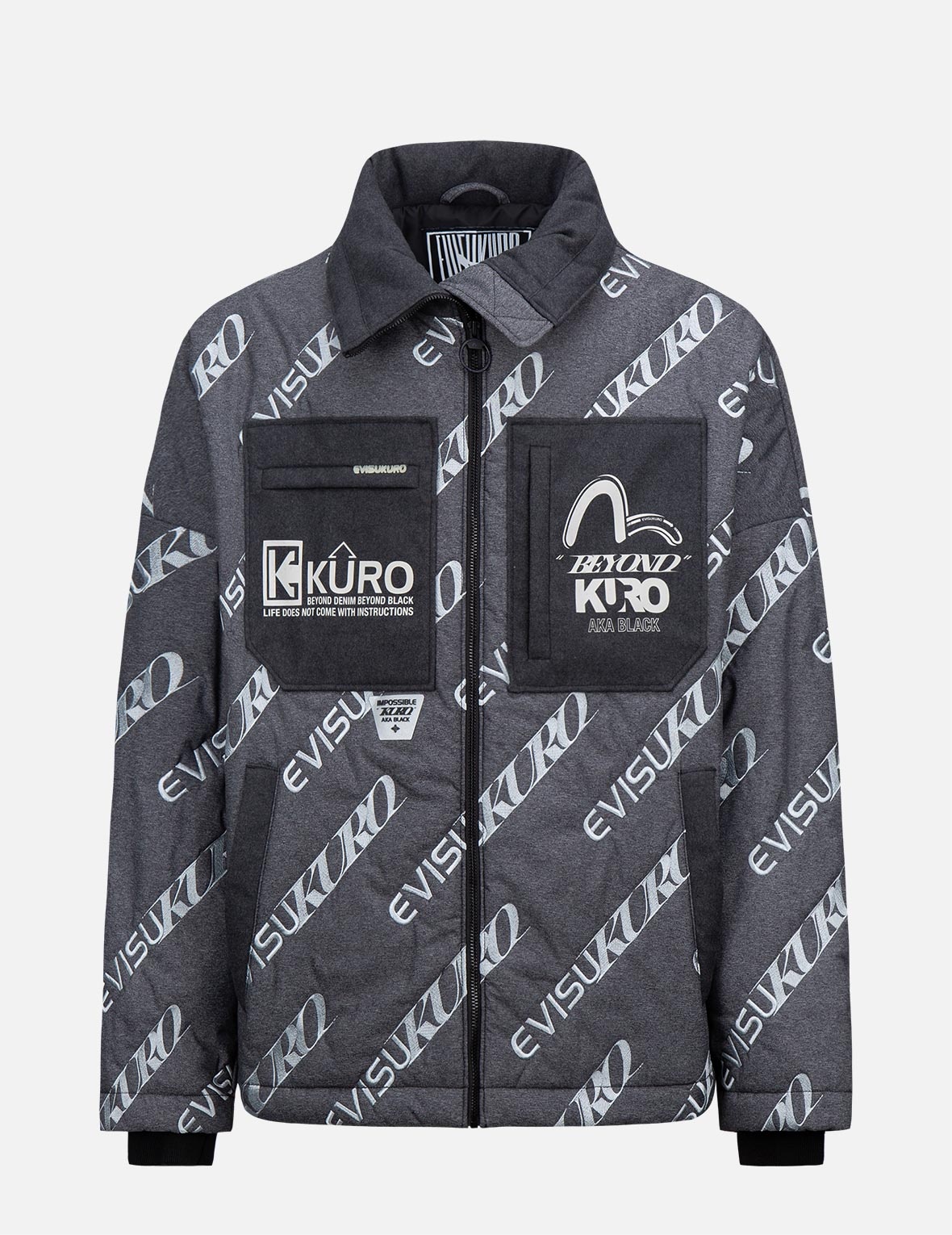 Allover Logo Embroidered Padded Jacket - 7