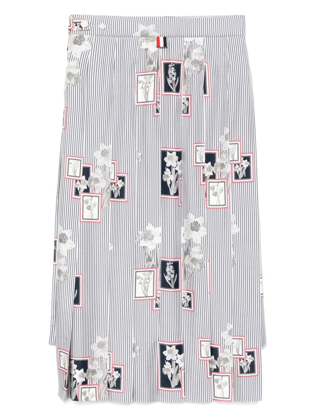 framed floral pleated skirt - 2