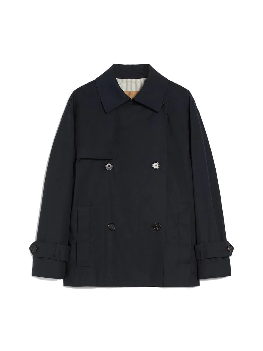 Max Mara Zeno Short Trench Coat In Water-Repellent Twill - 1