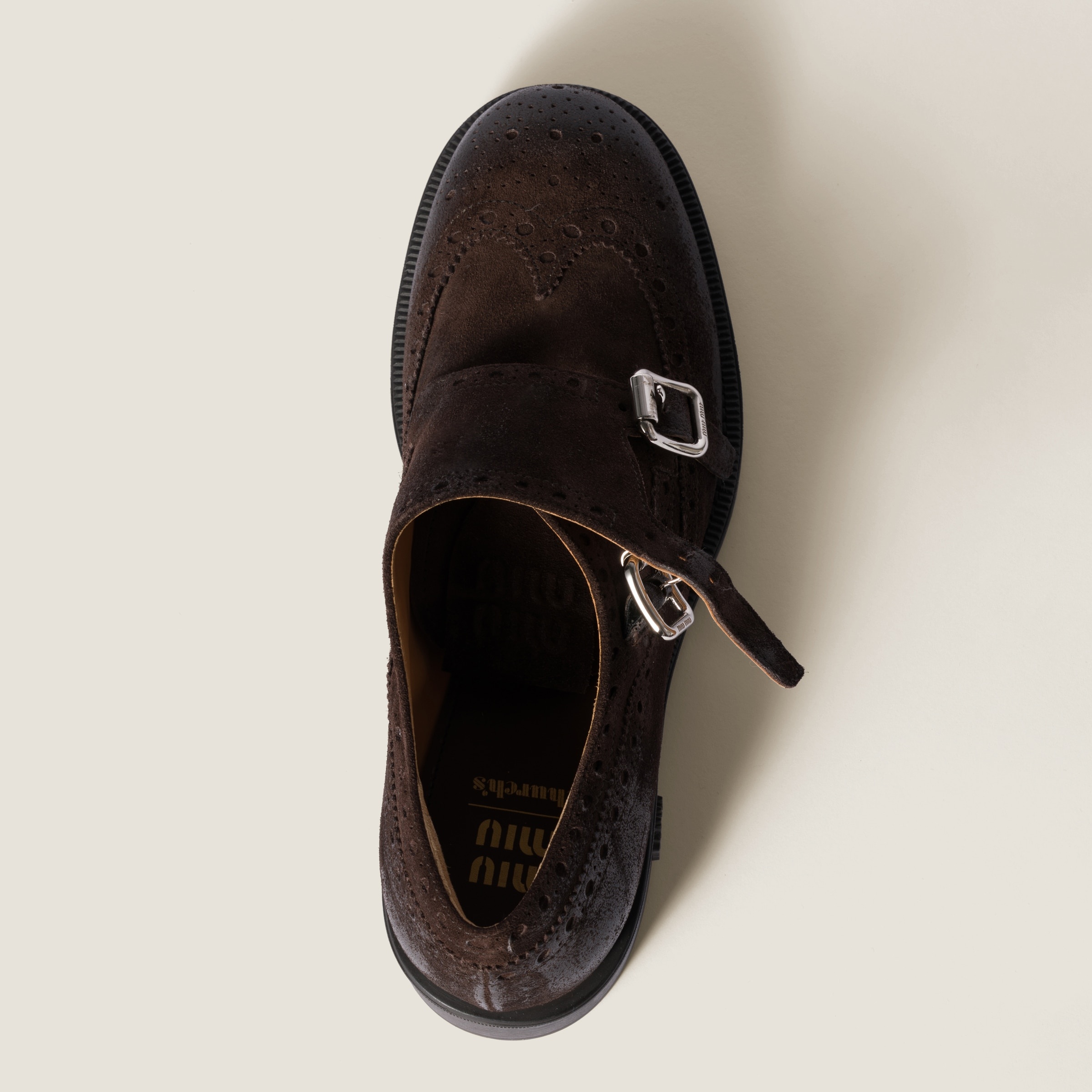 Church's X Miu Miu suede monk strap brogues - 2