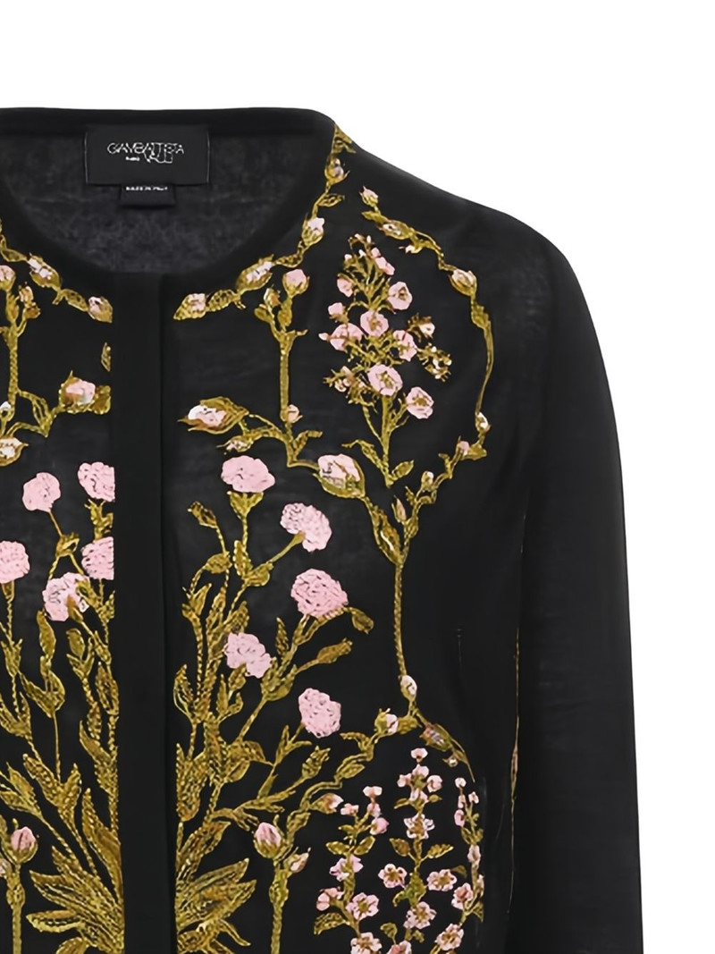 GIAMBATTISTA VALLI floral embroidery round neck cardigan outlook
