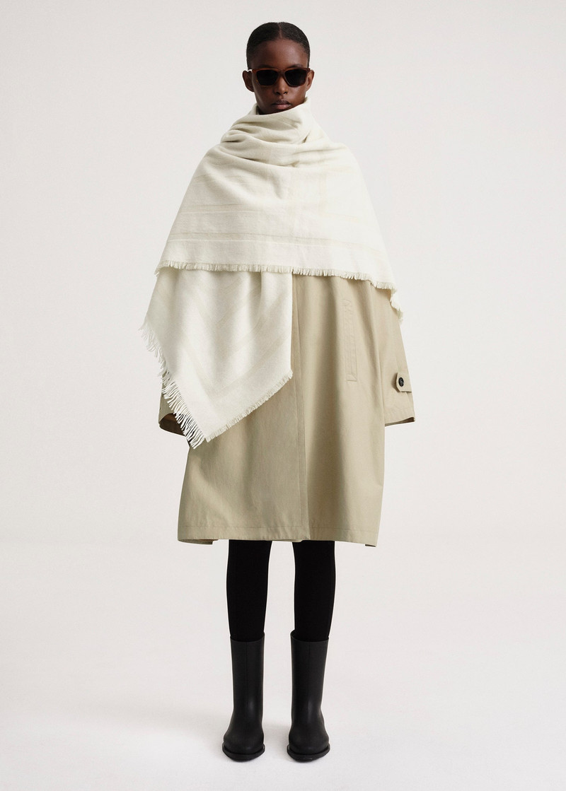 TOTEME Monogram wool cashmere scarf macadamia outlook