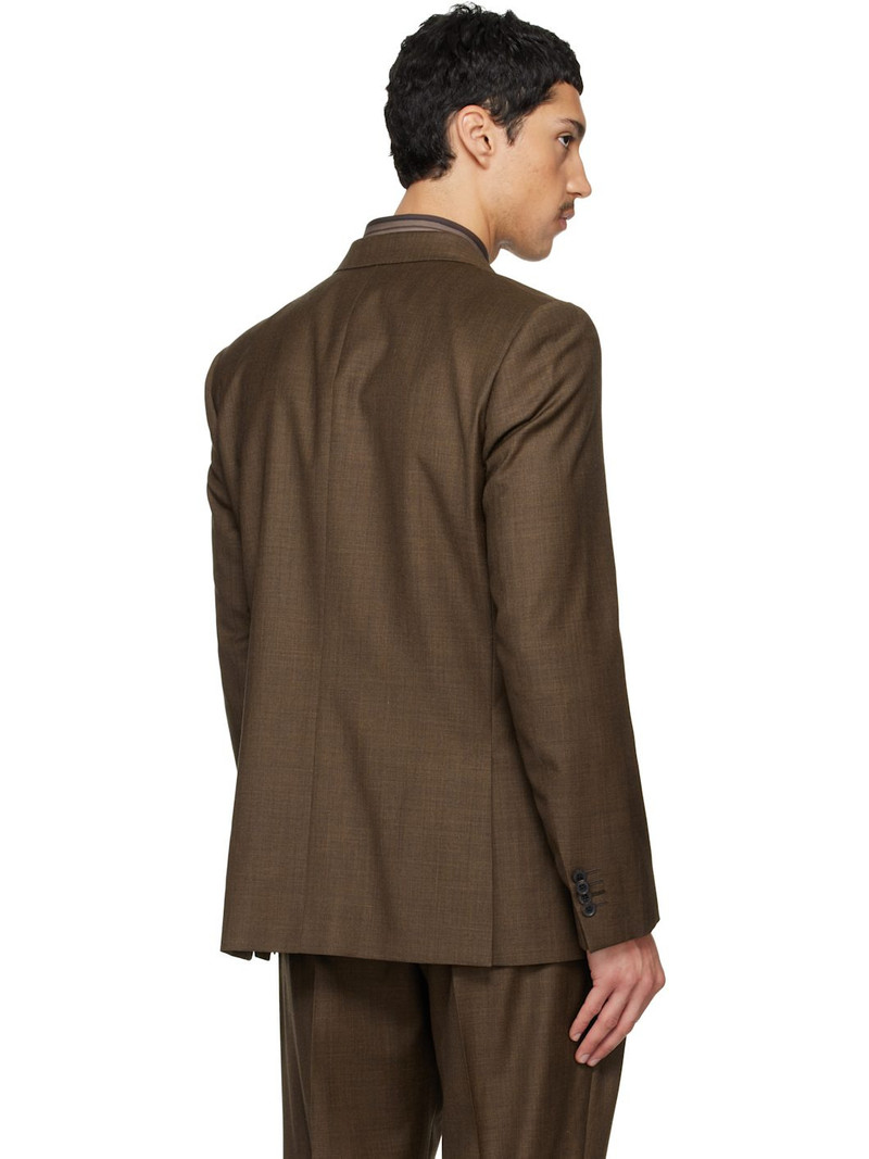 Brown Two-Piece 'The Brierley' Sharkskin Wool Suit 3