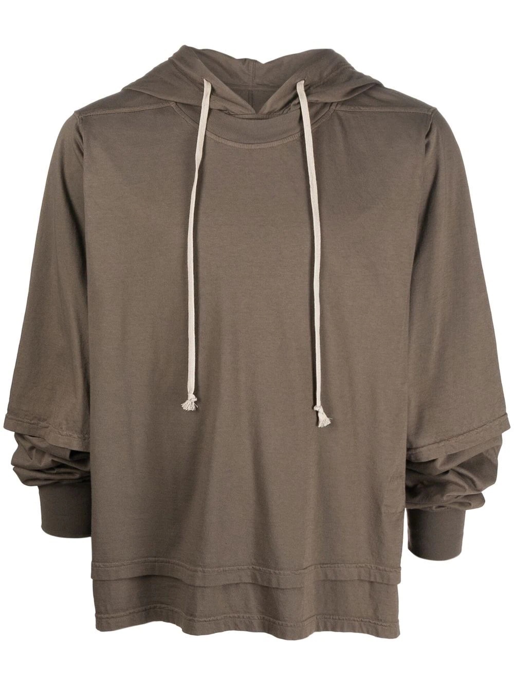 layered organic cotton hoodie - 1