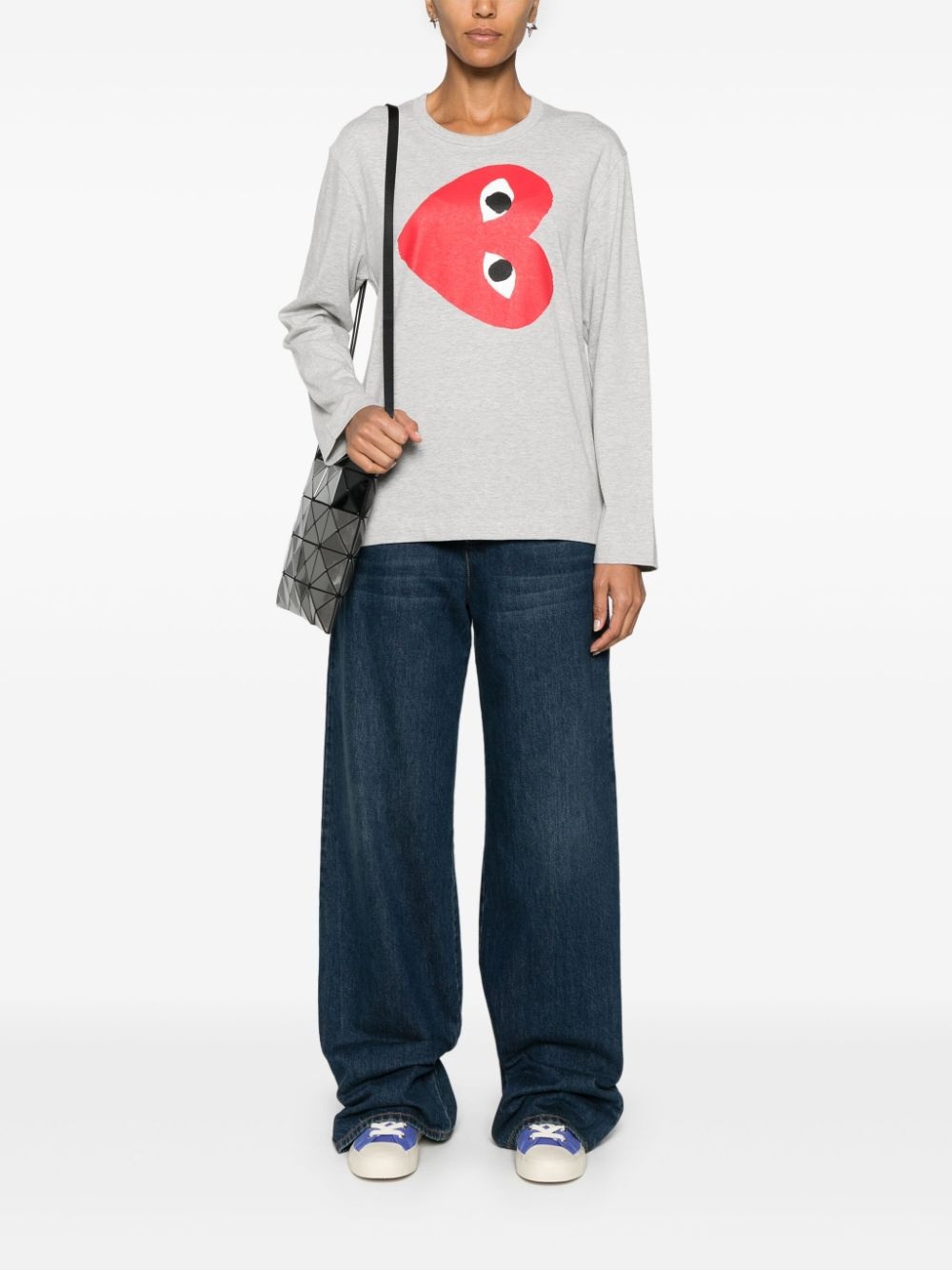 side heart-print T-shirt - 3