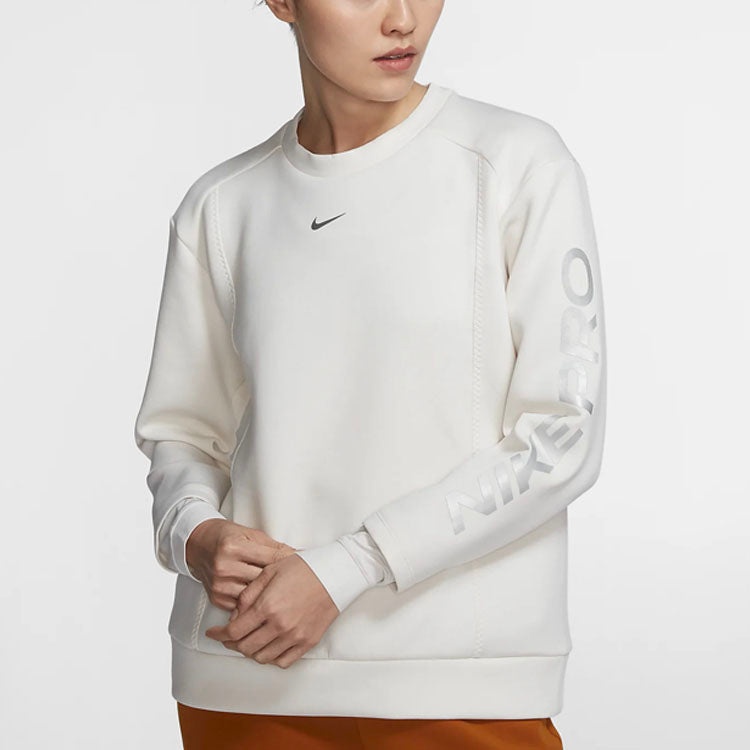 (WMNS) Nike Pro Knit Hoodie Phantom 'White Grey' BV4055-030 - 3