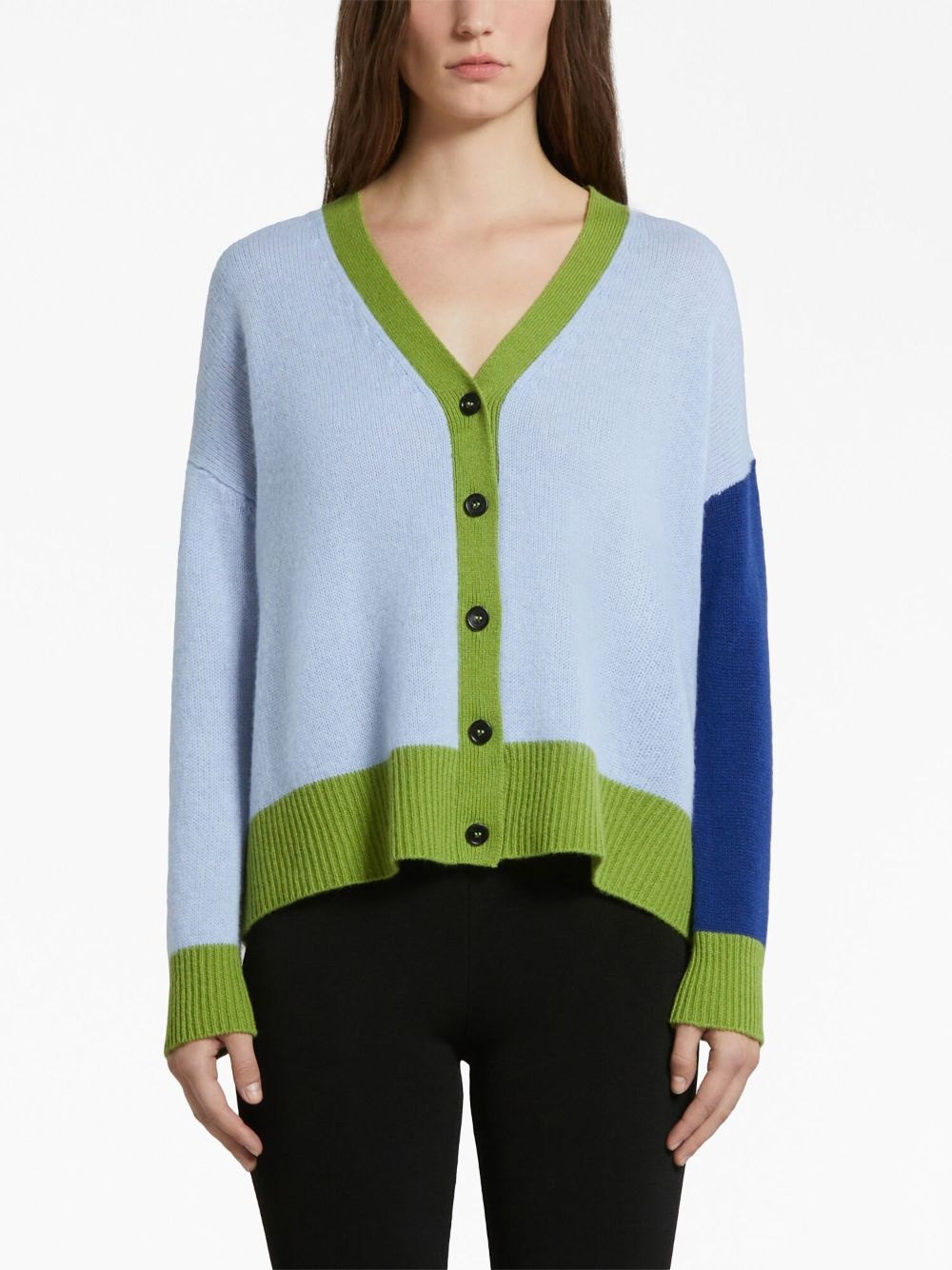 logo-embroidered cashmere cardigan - 3