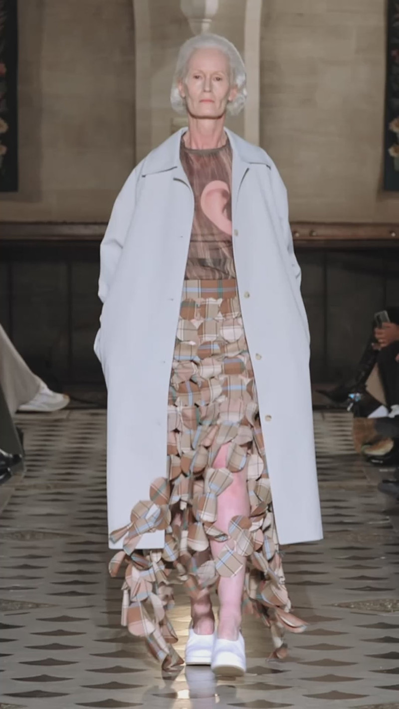 MULTI CIRCLE MAXI SKIRT BROWN PLAID 7