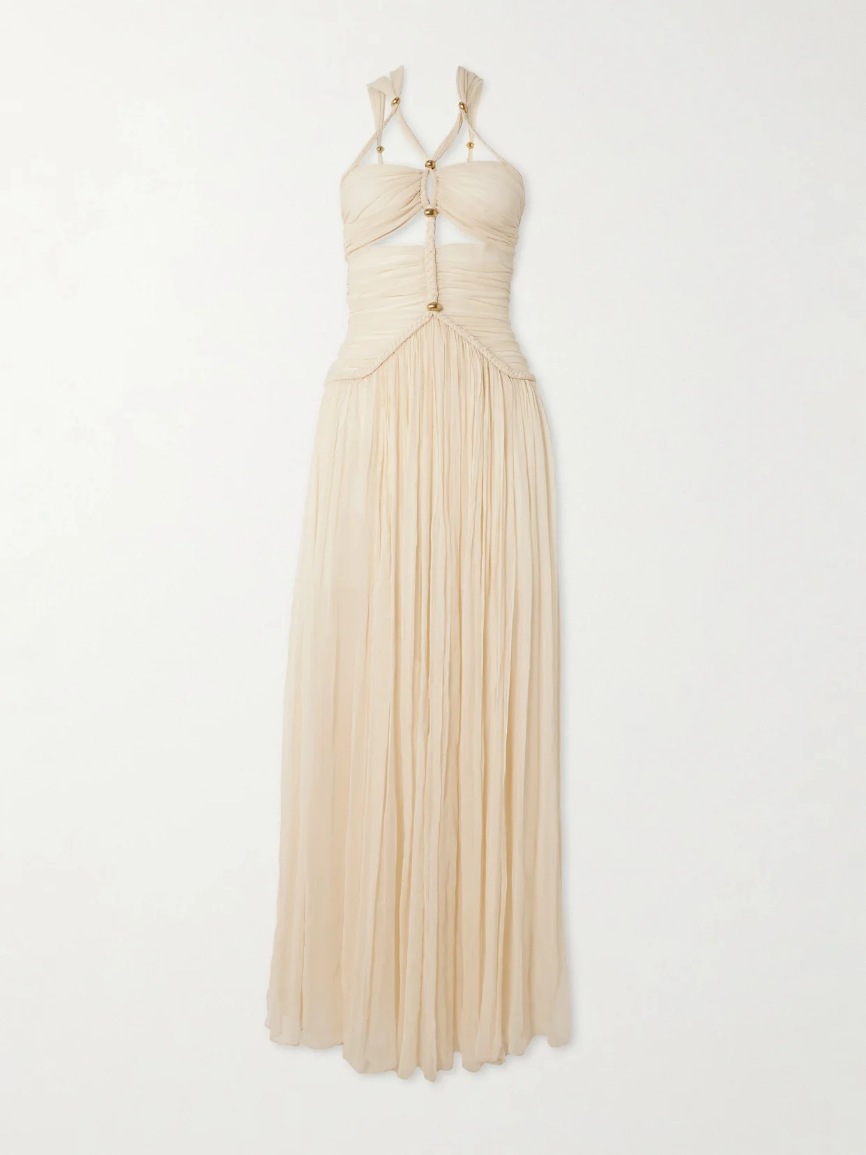 Rafael Embellished Braided Silk-crepon Maxi Dress - 1