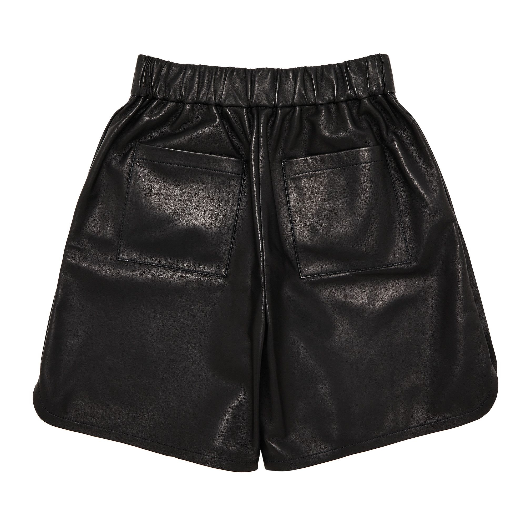 Palm Angels Monogram Leather Shorts 'Black' - 2