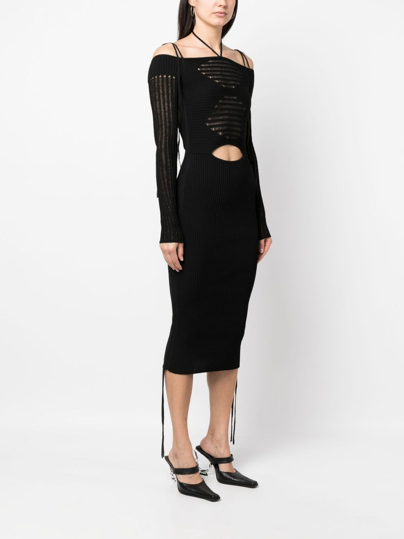 cold-shoulder knitted midi dress 3