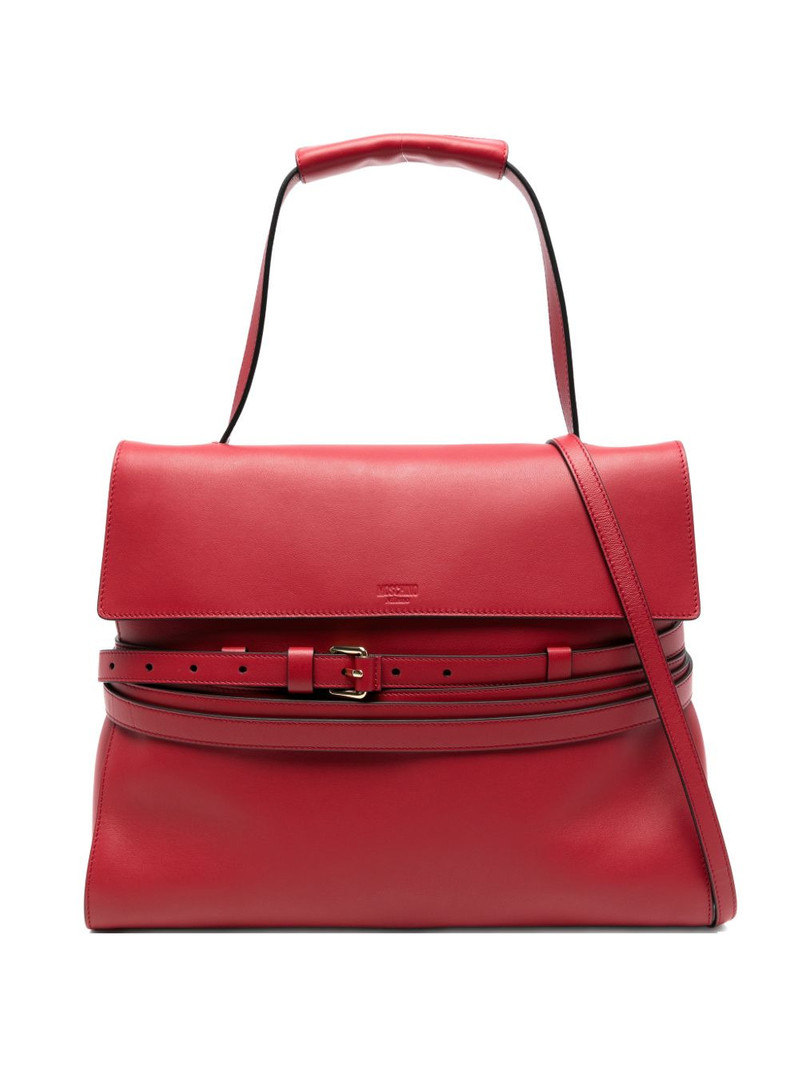 buckle strap leather tote bag 1
