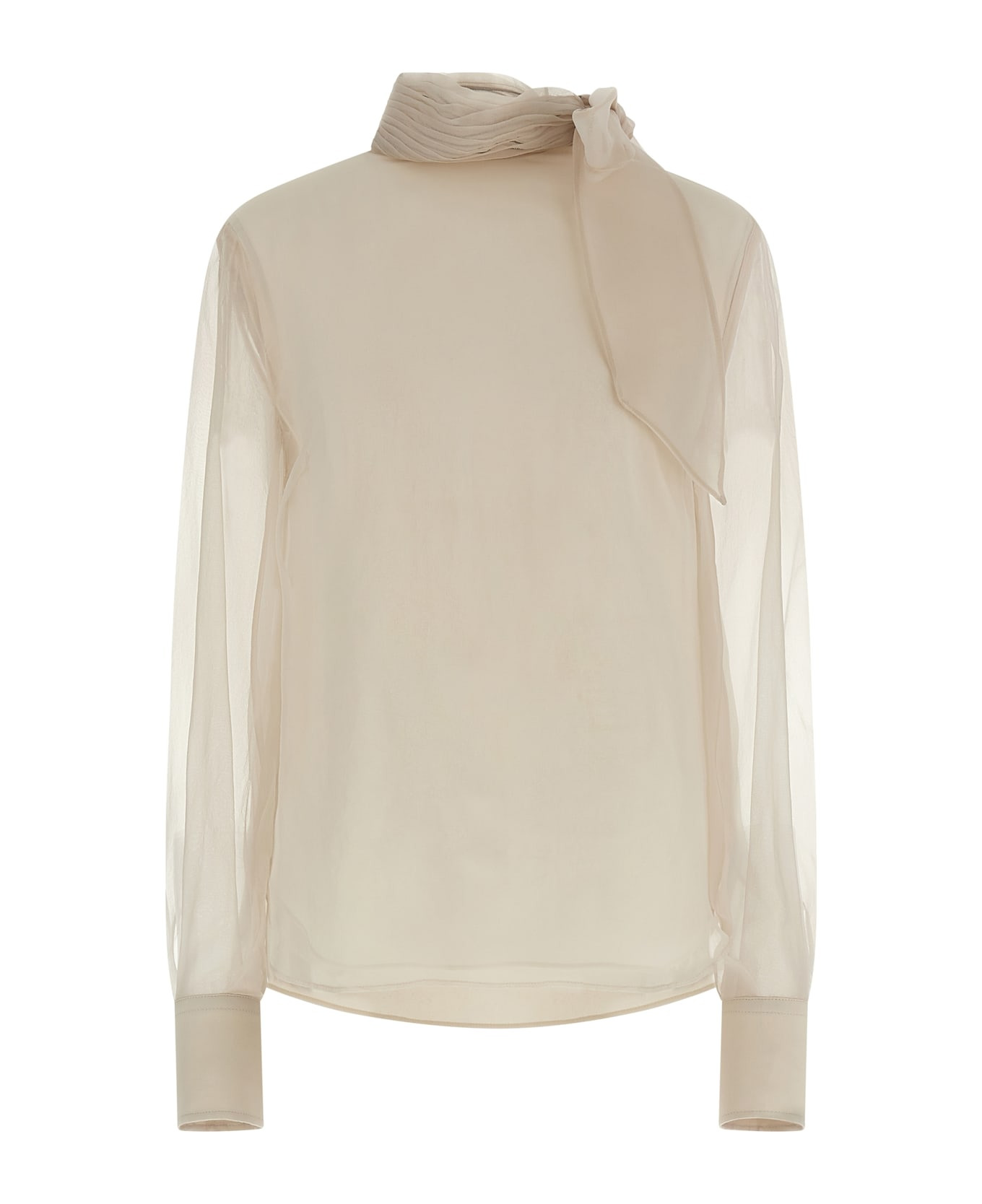 Silk Blouse With Lavallière - 1