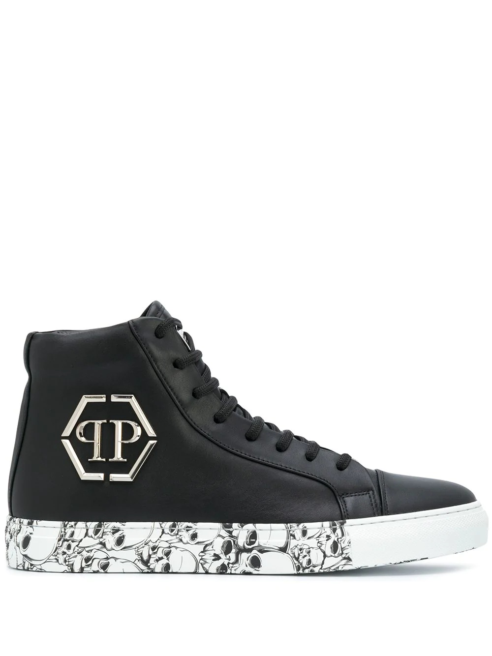 skull-print high-top sneakers - 1