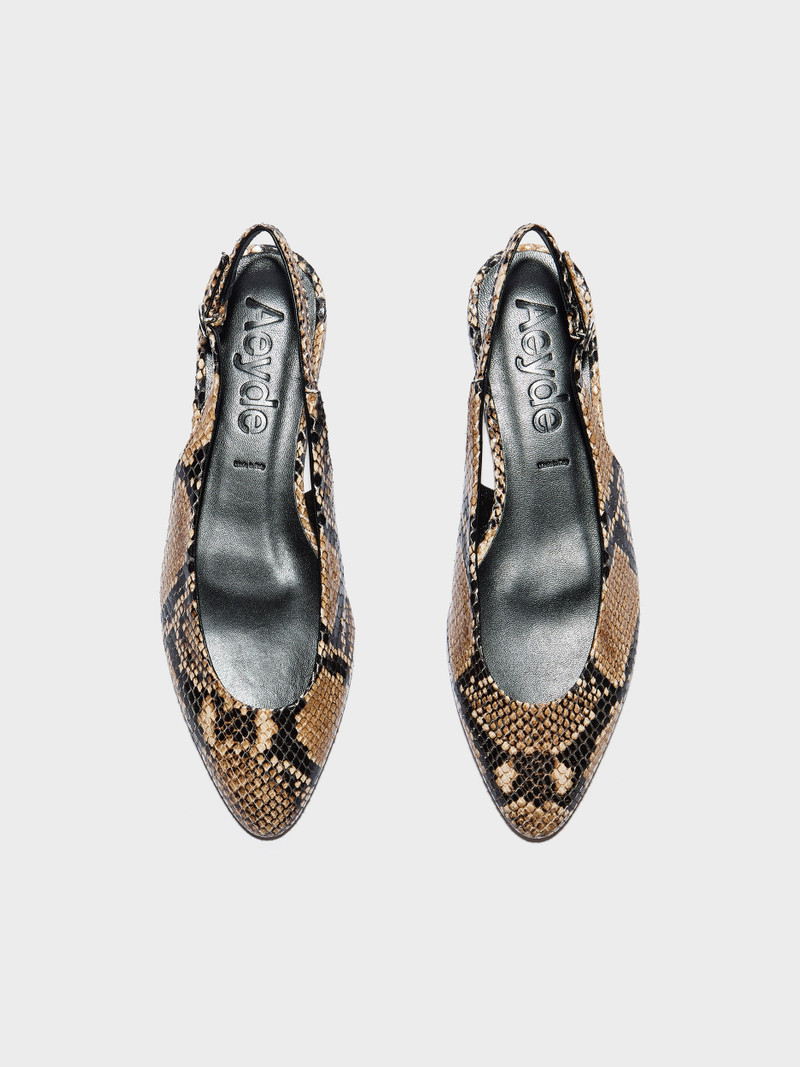 Amelia Snake Print Slingback Flats 5