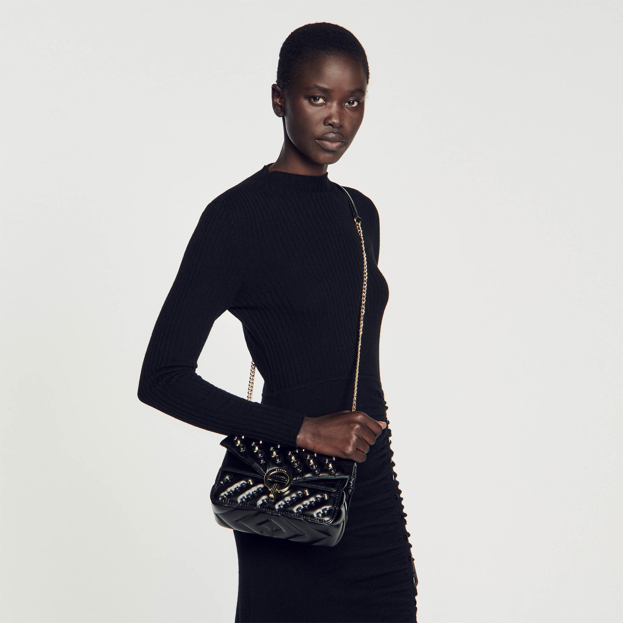 Small studded leather Yza bag - 4