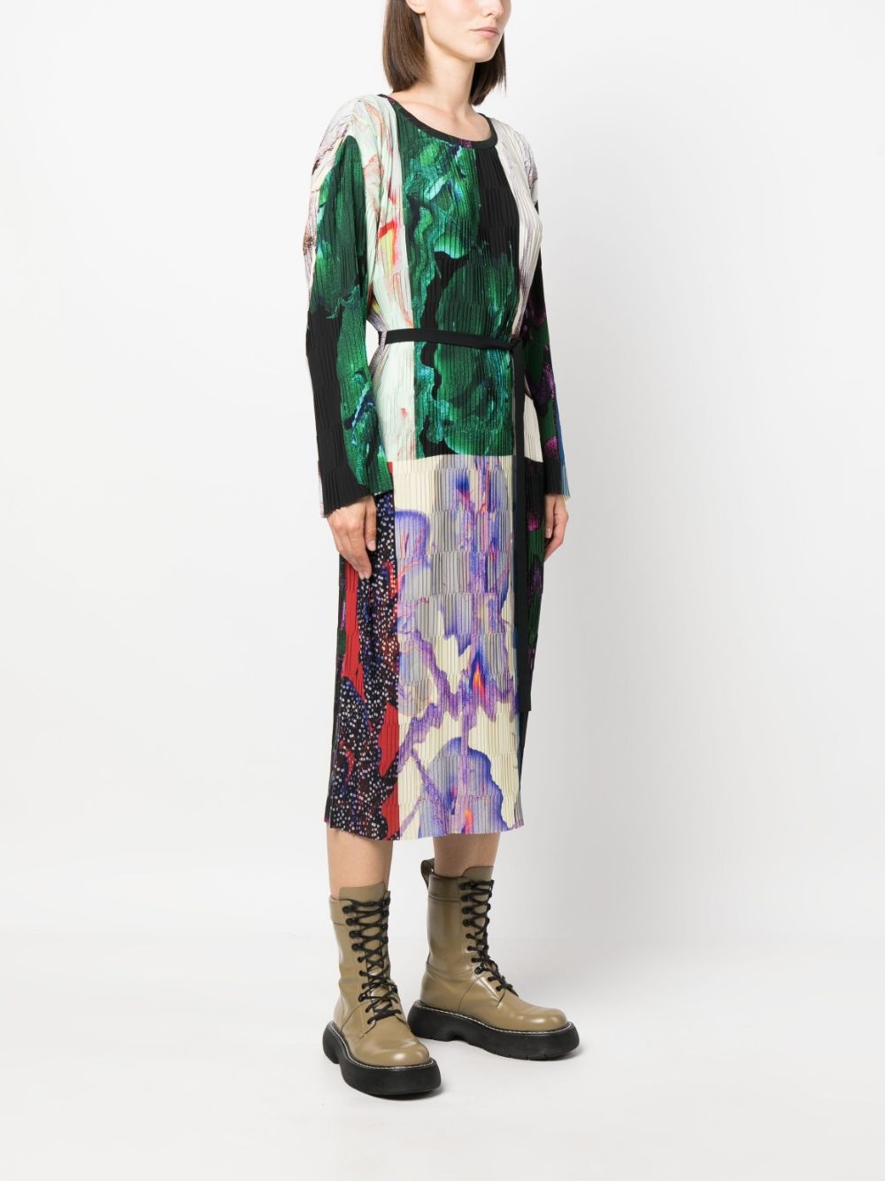 plissÃ©-effect midi dress - 3