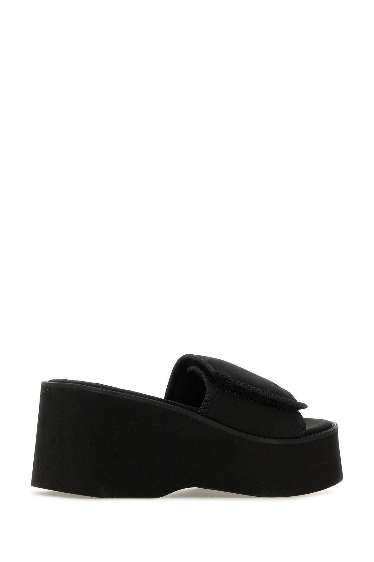 Black stretch polyester blend Scusa Wave slippers - 3