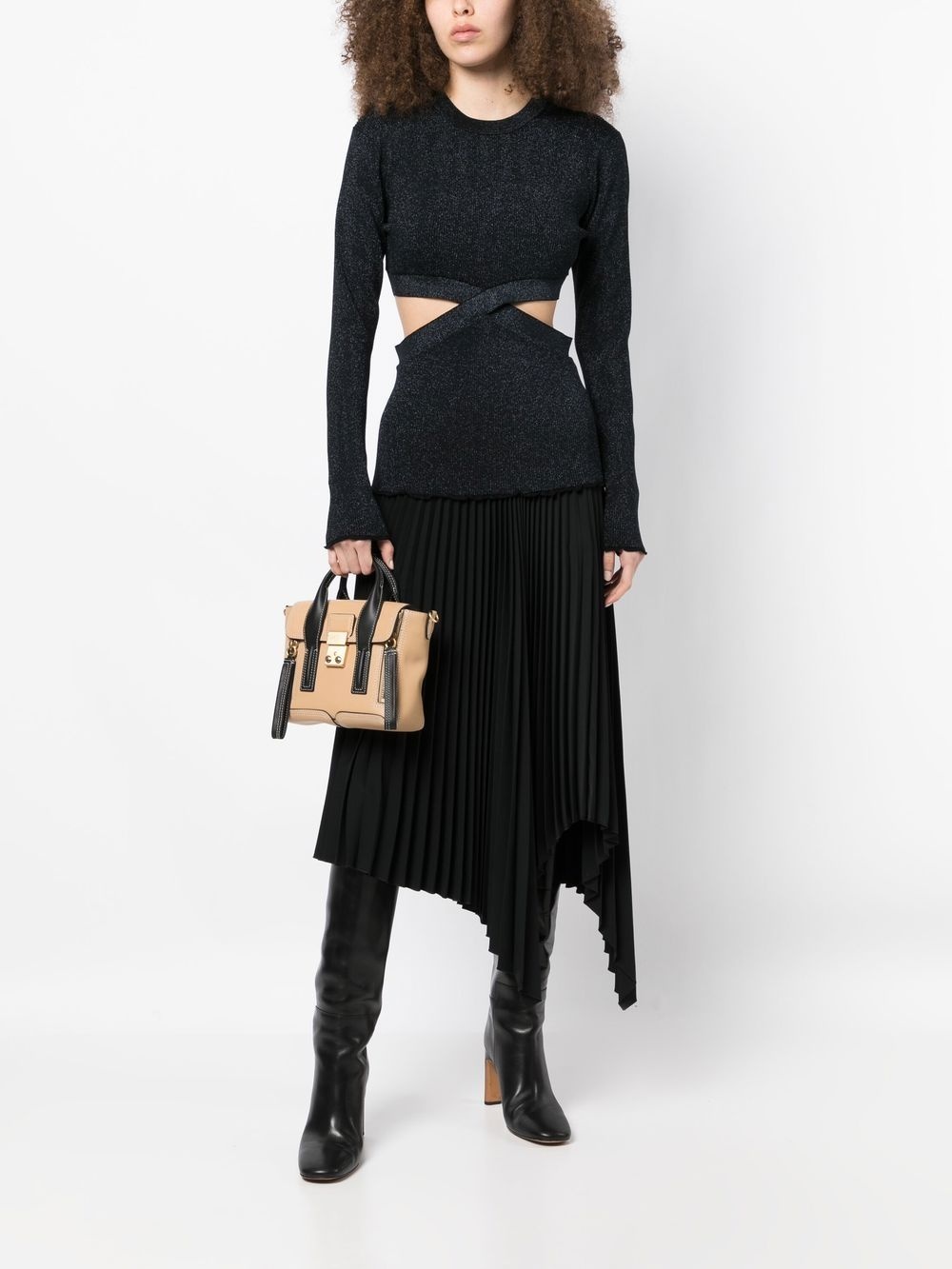 lurex cut-out knitted top - 2