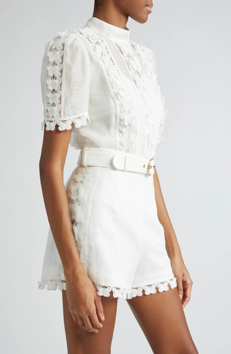 Zimmermann Butterfly Lace Linen & Silk Top - 8899TRTW | REVERSIBLE