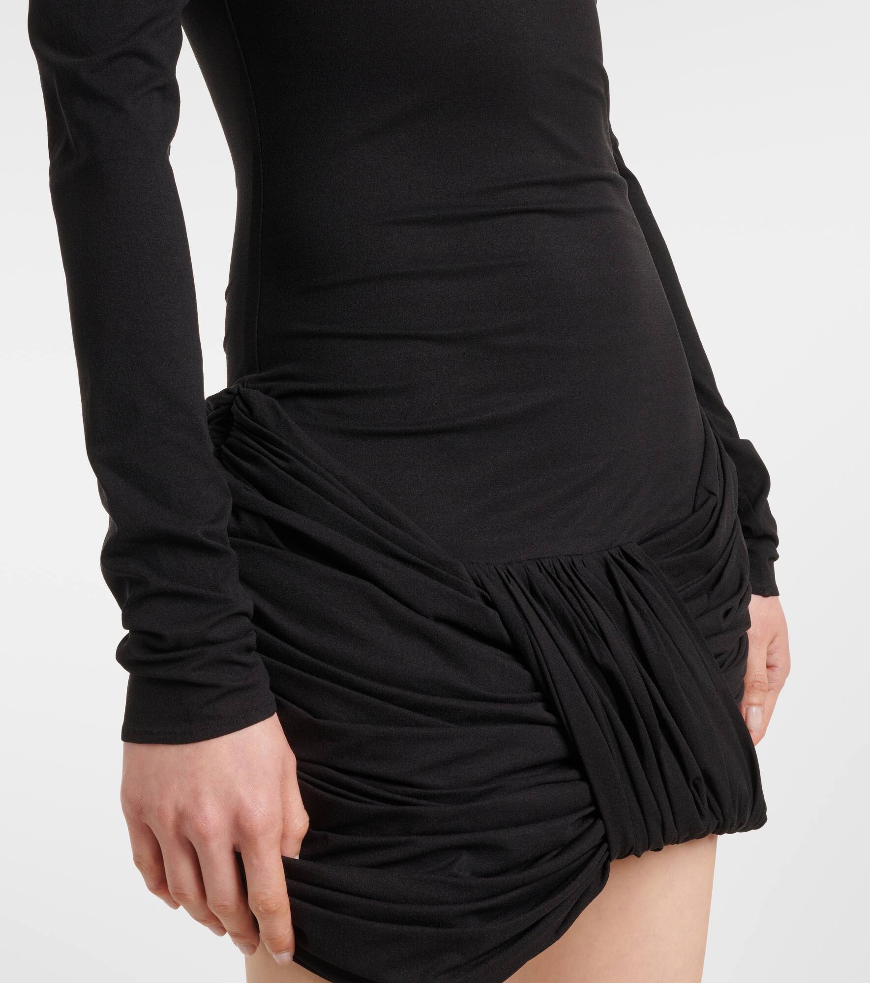 Ruched silk-blend minidress - 5