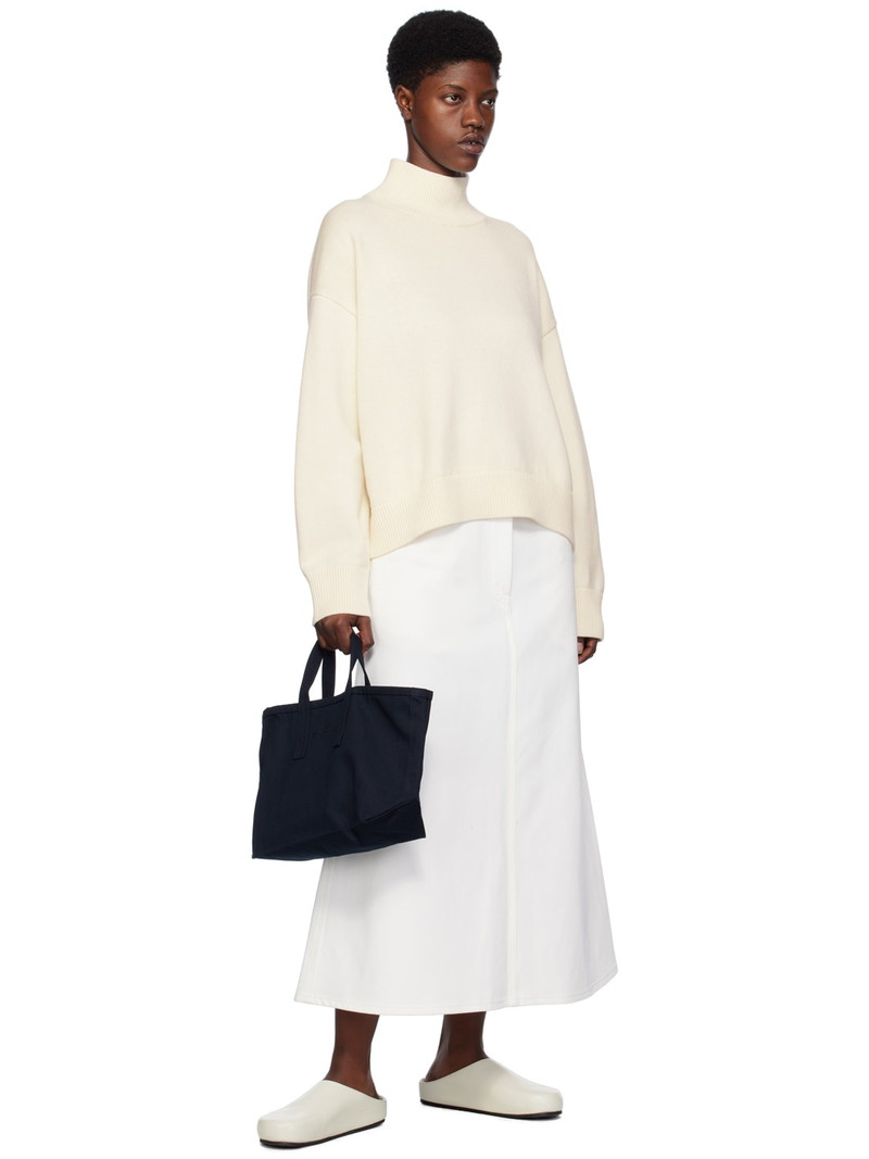 Studio Nicholson White A-Line Denim Maxi Skirt outlook