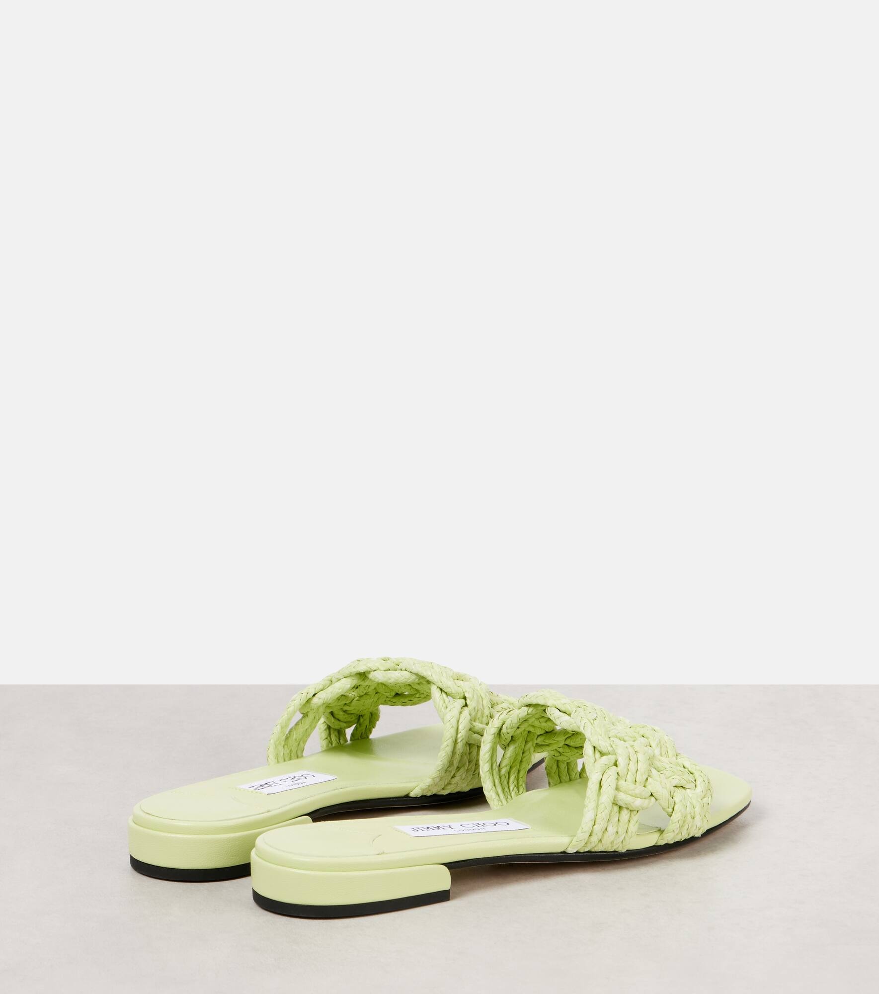 Chara raffia and leather slides - 2